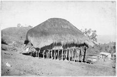 Traditional Zawlbuk house in the late 1800s
