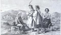 Illustration of Lushai, Poi, Lushai, and Sokte men in traditional attire