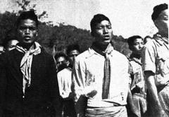 Lushai boy scouts singing on the Burmese border