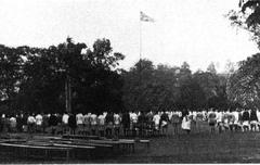 Lushai chiefs pledging allegiance to the Union Jack during World War II
