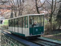 Funicular railway on Petřín Hill in Prague