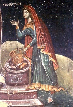 Fresco of the Samaritan Woman from the Church of Saint Nicolas the Orphan in Thessaloniki