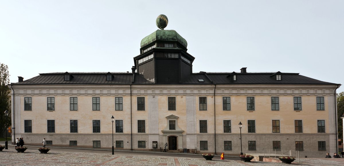 Front view of Gustavianum building in Uppsala with clear sky
