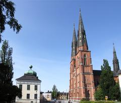 Uppsala Cathedral and Gustavianum in Uppsala Sweden