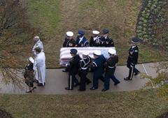 Ceremonial Honor Guard carrying the casket of former President George H.W. Bush at George Bush Presidential Library Center, Texas A&M University