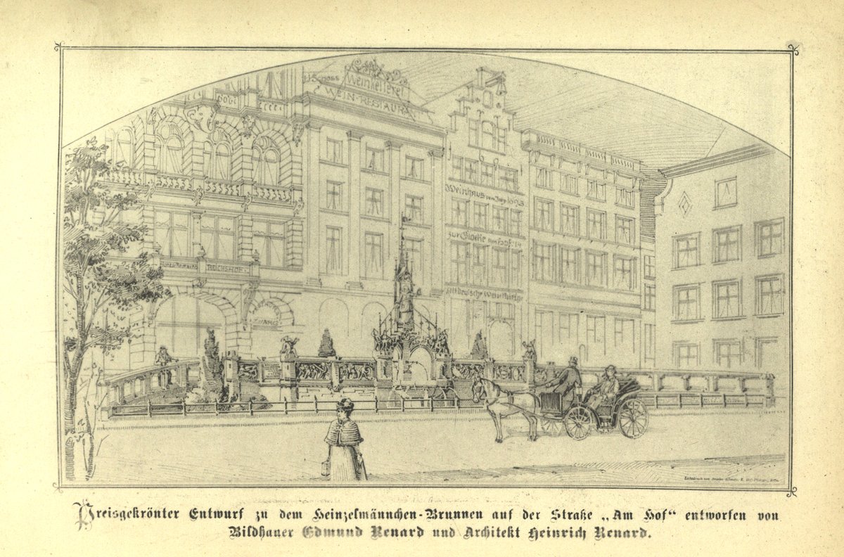 Neo-Gothic style Heinzelmännchen fountain in Cologne designed and built in 1899