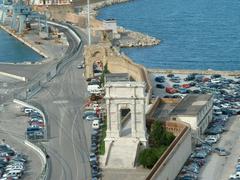 Arch of Traiano and Clementino in Ancona, Italy under clear blue sky