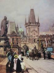 Austrian Emperor Francis Joseph crossing Charles Bridge in Prague