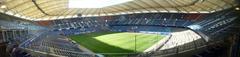 Panoramic view of Volksparkstadion football stadium in Hamburg
