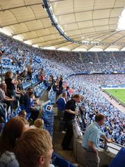 Imtech Arena east stand filled with spectators during 2010/11 season opening match against Chelsea FC as viewed from the visitors' stand