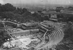 Ancient Roman theater ruins in Lyon at Fourvière archaeological site