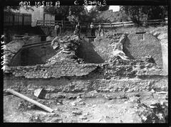 Archaeological excavations on Fourvière hill in Lyon in 1933