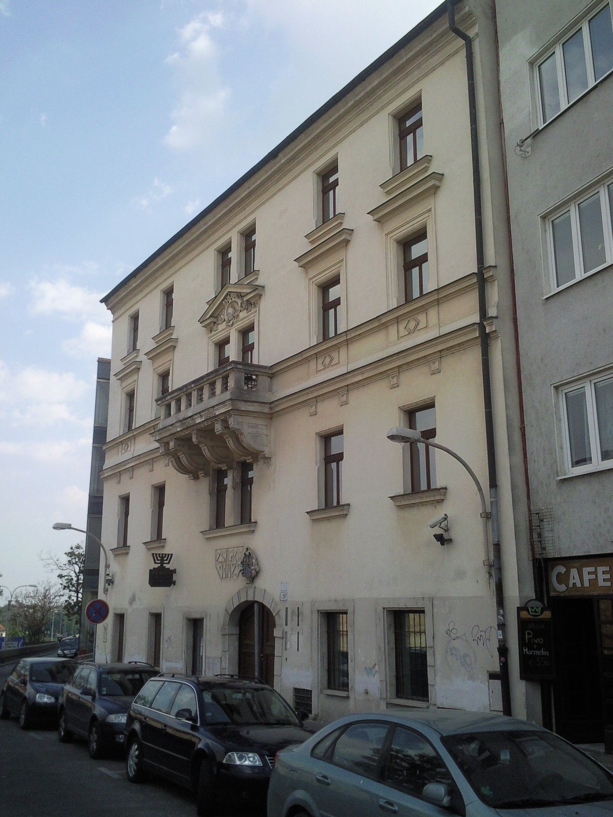 Facade of Žigraiova kúria historic building on Židovská street in Bratislava