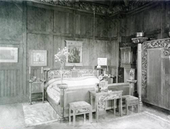 Luxurious bedroom interior at Schloss Wolfsgarten with classic furniture and elegant decor