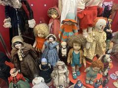 Display of vintage dolls at the Museum of Childhood in Edinburgh
