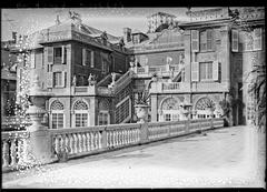 Palais Royal garden side view in Genoa, Italy