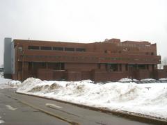 Modern building of the Science Center at University of Massachusetts Boston