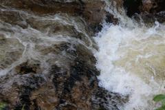 Geroldsau Waterfall after heavy rainfall in March 2020
