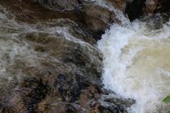 Geroldsau Waterfall flowing abundantly after heavy rains in March 2020