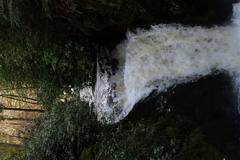 Geroldsau Waterfall flowing robustly after prolonged rainfall in March 2020