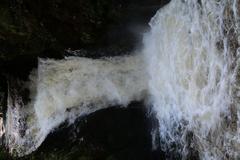 Geroldsau Waterfall flowing heavily after long rainfall on March 13, 2020