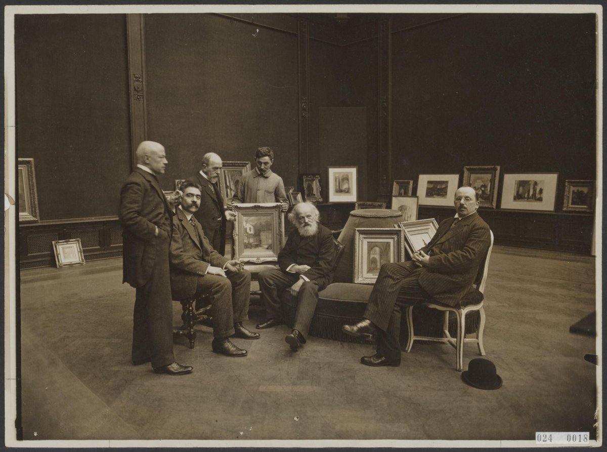 Bosboom exhibition at Pulchri Studio in The Hague with commissioners Haverman, Mr. van Haeften, v.d. Weele, ter Meulen, and Professor Dr. Martin in 1917