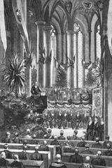 Professor Kuno Fischer delivering a speech at Heiliggeistkirche