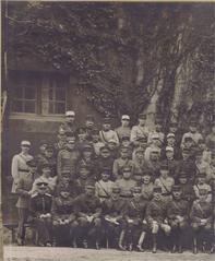 Group photo of admitted students at the Belgian War School in Brussels 1931 or 1932 with Lieutenant Pierre-Elie Jacquot in the third row left