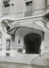 Boulevard Raspail and entrance door of Hotel Lutetia in Paris on September 10, 1917