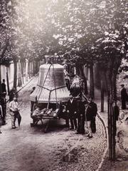 Nine horses pulling the large bourdon bell destined for Fourvière Basilica on September 1, 1891