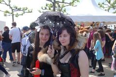 Cosplayers attending Japan Day in Düsseldorf 2016 dressed in colorful costumes