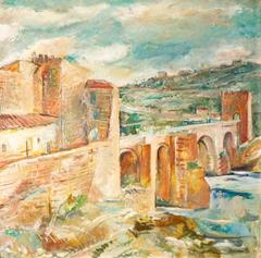 Elena Popea painting Pod în Toledo depicting a bridge in Toledo
