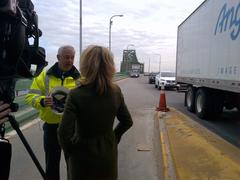 Tobin Bridge with Highway Administrator Frank DePaola discussing rehabilitation project in 2013