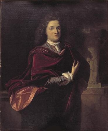 Portrait of a man in an oil painting by Adriaen van der Werff