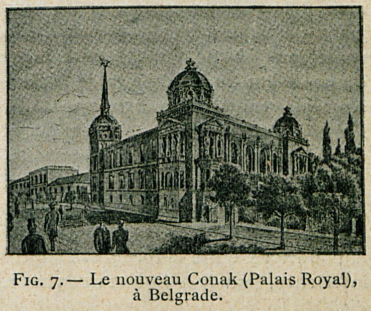 Le nouveau Conak (Palais Royal) in Belgrade 1896 historic photograph