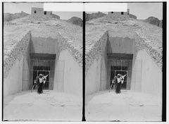 Entrance to a royal tomb in Thebes, Egypt, showing ancient stone structures