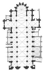 Architectural floor plan of Primatiale Saint-Jean de Lyon cathedral