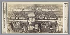 Interior view of Lyon Cathedral captured in an antique stereophoto from 1860s