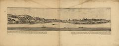 Panoramic view of Lyon from the Mulatière suburb with Latin and French text