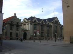 Frue Plads square in Copenhagen with historical buildings and parked bicycles