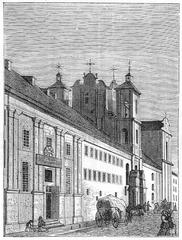 Street view of Vilnia's Dominican Church and Monastery in 1876