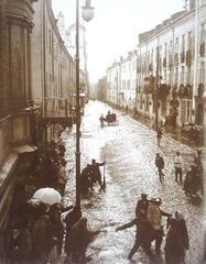 Vintage photograph of Daminikanskaja Street in Vilnia, 1906