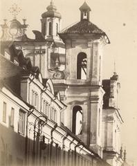 Historic view of Vilnia, Dominican Street with St. Spirit Church at Dominican Monastery