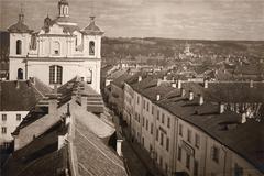 Historic street view of Vilnia, Daminikanskaja Street, 1917