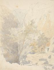 The Castalian Spring painting by Robert Smirke depicting ancient classical ruins and figures