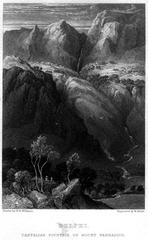Engraving of Delphi's Castalian Fountain on Mount Parnassus by William Miller after H W Williams