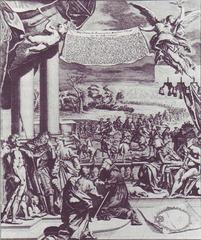 Copperplate engraving showing the capture of Marshall Villeroy in Cremona planned by Prince Eugene of Savoy in January 1702