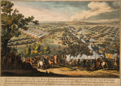 Engraving of the Battle of Poltava from 1725 by Nicolas de Larmessin
