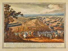 Painting of the Battle of Poltava on 27 June 1709 depicting intense combat between Russian and Swedish forces