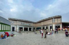 Mathura Junction railway station platform with train and passengers